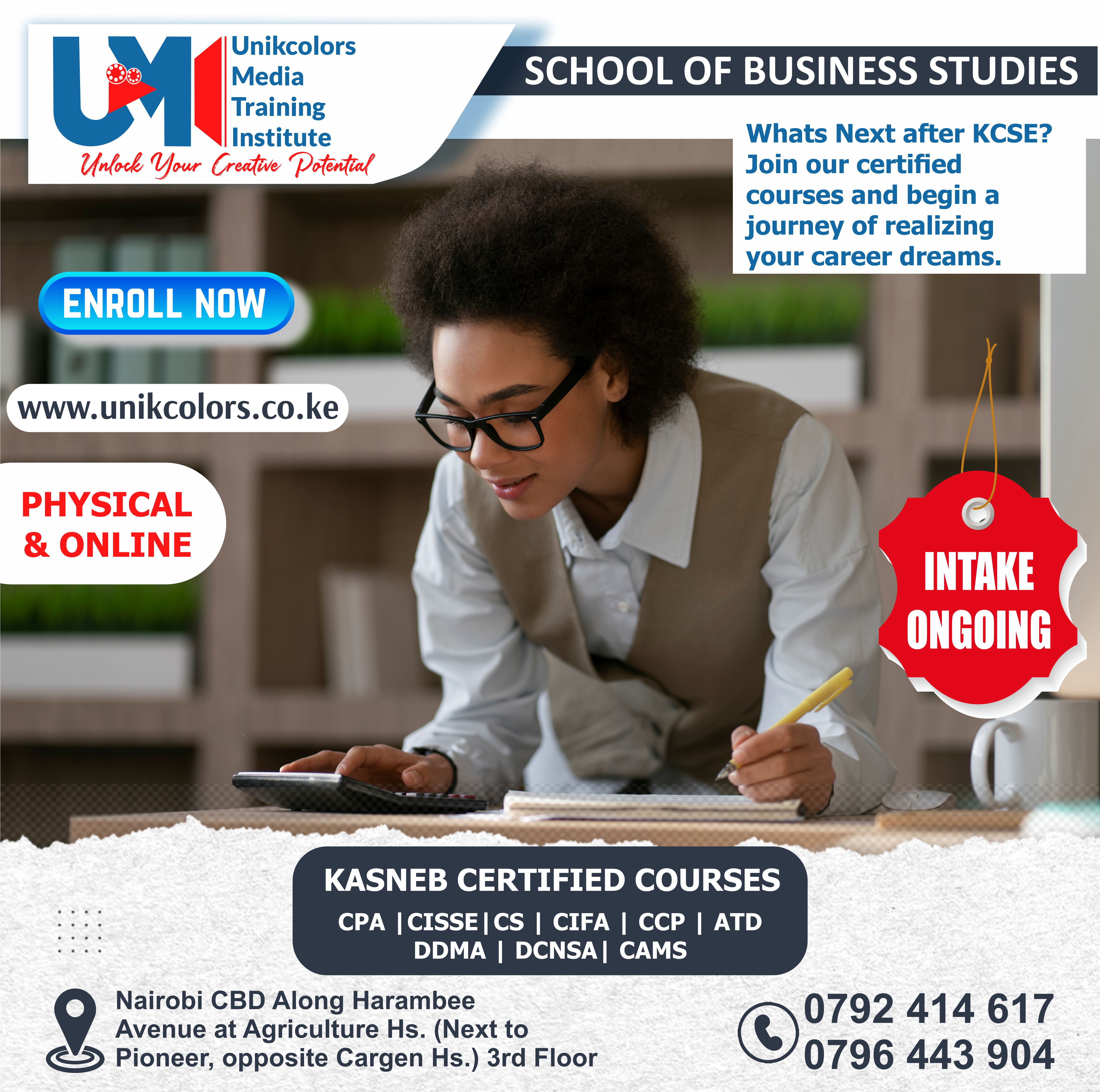 KASNEB CERTIFIED COURSES - CPA | CISSE | CS | CIFA | CCP | DDMA | DCNSA | CAMS